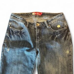 Apple Bottom Women’s Jeans Blue Denim Embroidered Pockets Size 7/8